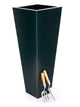 Portofino Collection 40cm Basalt Black Galvanised Steel Tapered Square Planter - Closer2Nature