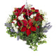 Closer2Nature Artificial Red Poinsettia, White Daisy & Lavender Display in a 12'' Round Willow Christmas Hanging Basket - Closer2Nature