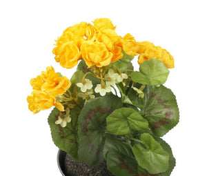 Artificial 24cm Yellow Zonal Geranium Plug Plant - Closer2Nature