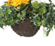 Artificial Yellow and White Geranium Display in a 10″ Round Willow Hanging Basket - Closer2Nature
