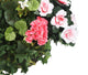 Artificial Pink and White Azalea and Geranium Display in a 10″ Round Willow Hanging Basket - Closer2Nature