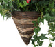 Artificial Red Azalea, White Pansy and Geranium Display in a 12″ Cone Willow Hanging Basket - Closer2Nature