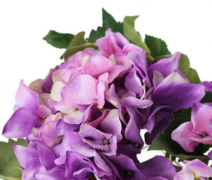Artificial 18cm Purple Hydrangea Arrangement - Closer2Nature