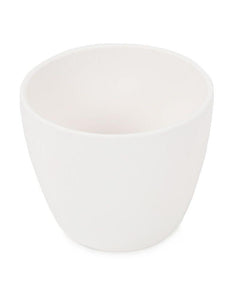 White Collection 15cm Curved Round White Plant Pot - Closer2Nature