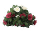 Artificial 26cm Mulberry Pink and White Rose Plug Plant Collection - Closer2Nature