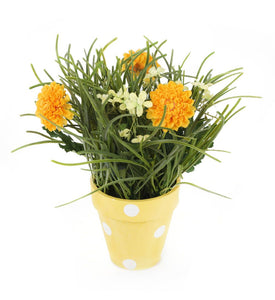 Artificial 27cm Golden Yellow Chrysanthemum Plant Display - Closer2Nature