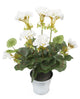 Artificial 38cm White Zonal Geranium Plug Plant - Closer2Nature