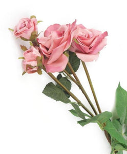 Artificial 87cm Single Stem Dusky Pink Spray Rose - Closer2Nature