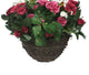 Artificial Pink Rose and White Daisy Display in a 10″ Round Willow Hanging Basket - Closer2Nature