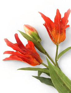 Artificial 87cm Single Stem Deep Orange Oriental Lily - Closer2Nature