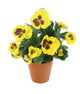 Artificial 30cm Yellow Pansy Plug Plant - Closer2Nature