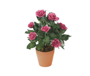 Artificial 26cm Dusky Pink Rose Plug Plant - Closer2Nature