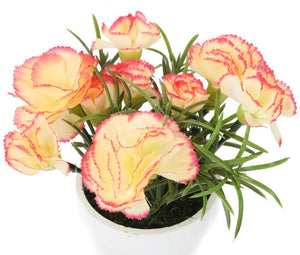 Artificial 15cm Peach Carnation Plant with Gift Box - Closer2Nature