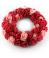 Artificial 38cm Pink Rose Wreath Display