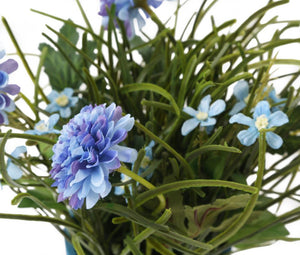 Artificial 27cm Blue Chrysanthemum Plant Display - Closer2Nature
