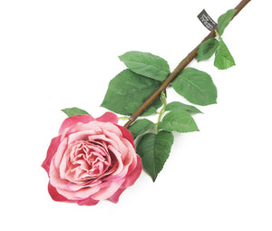 Artificial 92cm Single Stem Fully Open Dusky Pink Rose - Closer2Nature