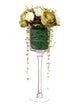 Artificial 65cm White Rose and Green Peony Arrangement - Closer2Nature