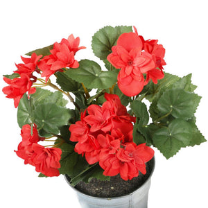 Artificial 24cm Red Begonia Plug Plant - Closer2Nature