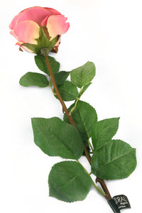 Artificial 72cm Single Stem Fully Open Dusky Pink Rose - Closer2Nature