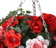 Artificial Red and Pink Geranium and Azalea Display in a 12″ Cone Willow Hanging Basket - Closer2Nature