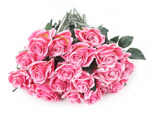 Floral Elegance Artificial 48cm Single Stem Gift Wrapped Pink Rose - Closer2Nature