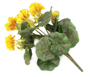 Artificial 38cm Yellow Zonal Geranium Plug Plant - Closer2Nature
