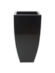 Portofino Collection 35cm Basalt Black Galvanised Steel Curved Tapered Square Planter - Closer2Nature