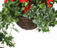 Artificial Red Begonia and Yellow Geranium Display in a 14″ Round Willow Hanging Basket - Closer2Nature