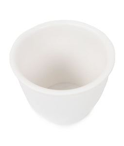 White Collection 16cm Curved Round White Plant Pot - Closer2Nature