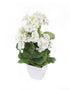 Artificial 1ft 1" White Zonal Geranium Plant