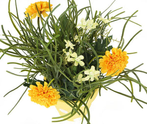 Artificial 27cm Golden Yellow Chrysanthemum Plant Display - Closer2Nature