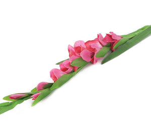 Artificial 118cm Single Stem Pink Gladiolus - Closer2Nature