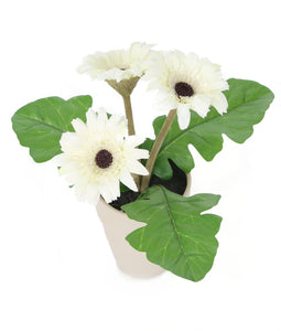Artificial 21cm Cream Gerbera Plant - Closer2Nature