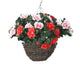 Artificial Red and Pink Azalea Display in a 10″ Round Willow Hanging Basket - Closer2Nature